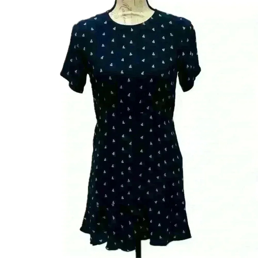 Les coyotes de paris girl’s size 12 sailing mini boat dress in navy blue